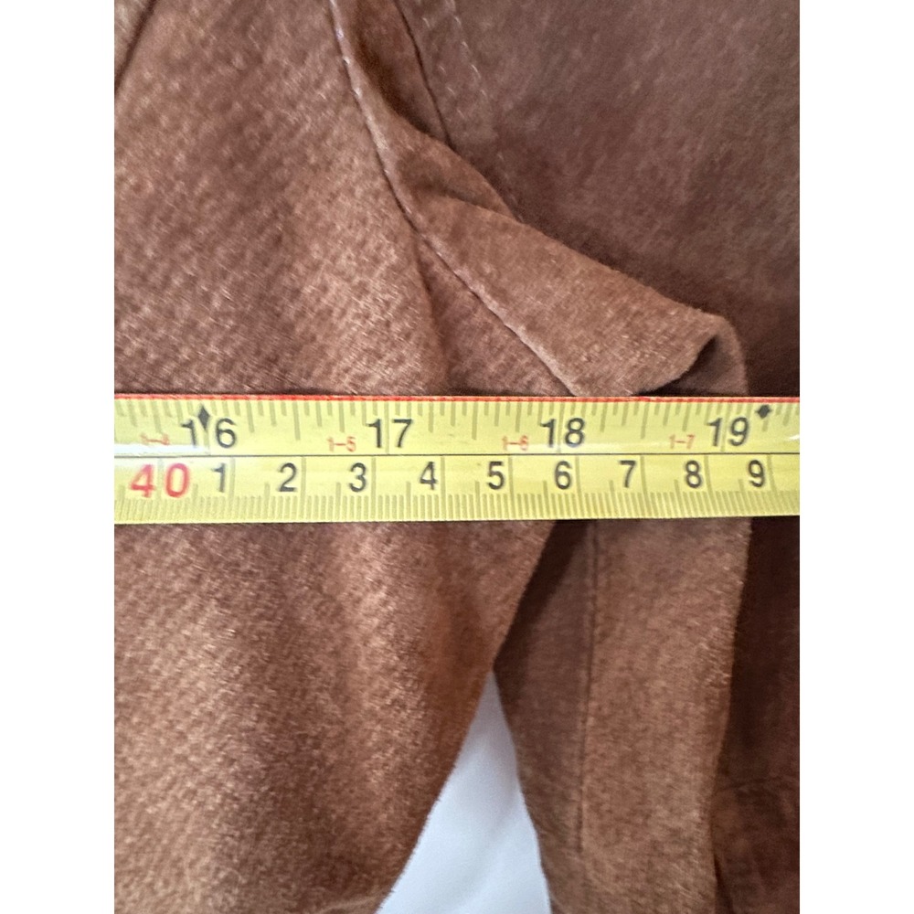 Joujou Brown Suede Leather Bomber Jacket Ribbed Collar Cropped Y2K small/medium - Picture 2 of 16